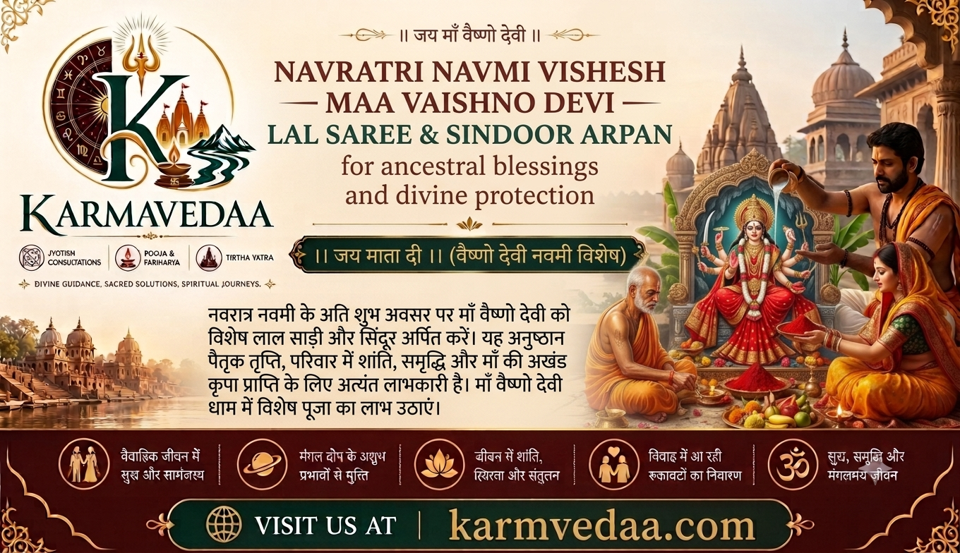 Navratri Navmi Vishesh — Maa Vaishno Devi Lal Saree & Sindoor Arpan